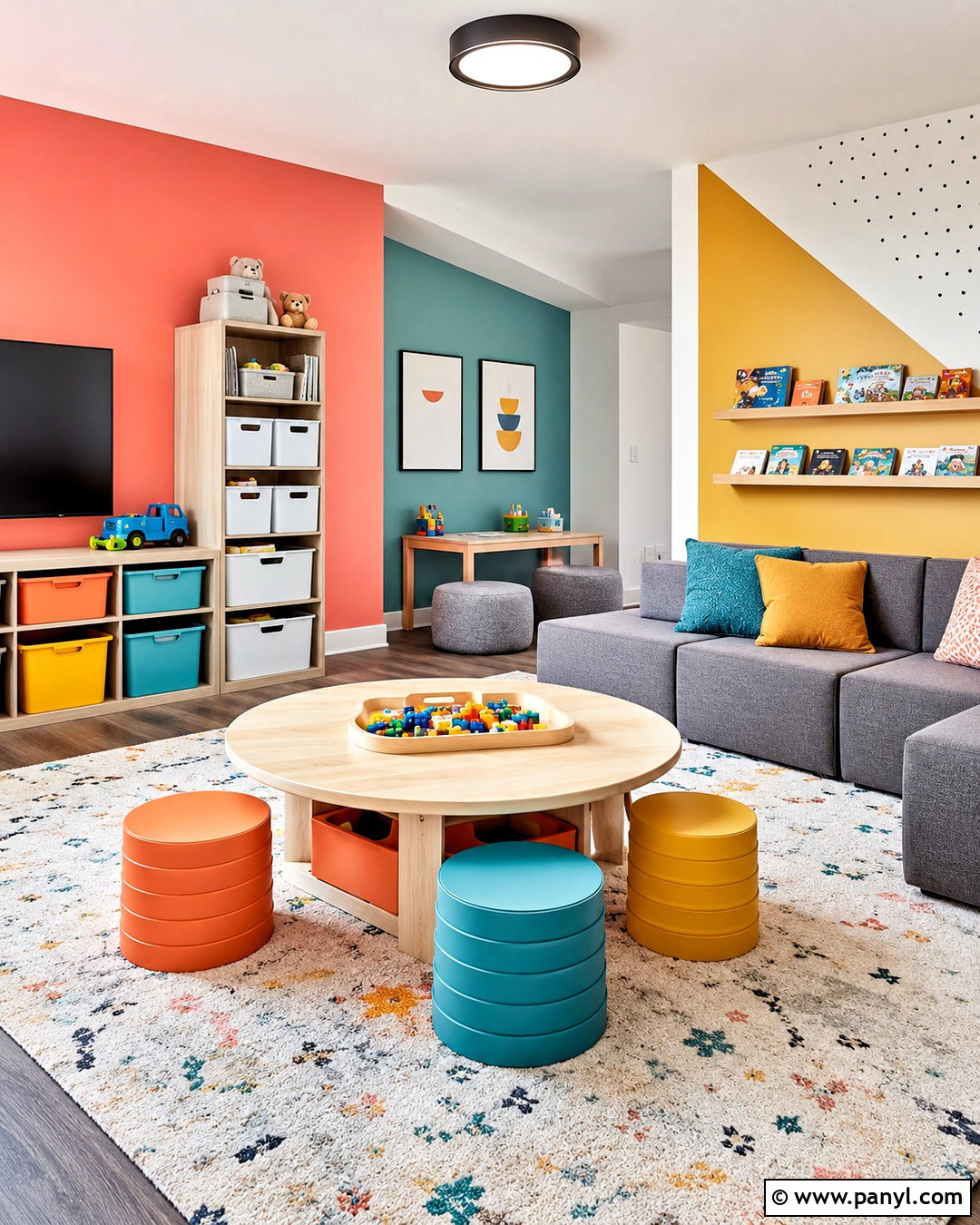 Color Block Playroom - 20 colorful playroom ideas