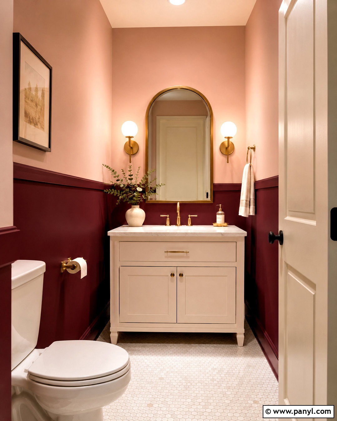 Color Block Powder Room Accent Wall - 20 powder room accent wall ideas