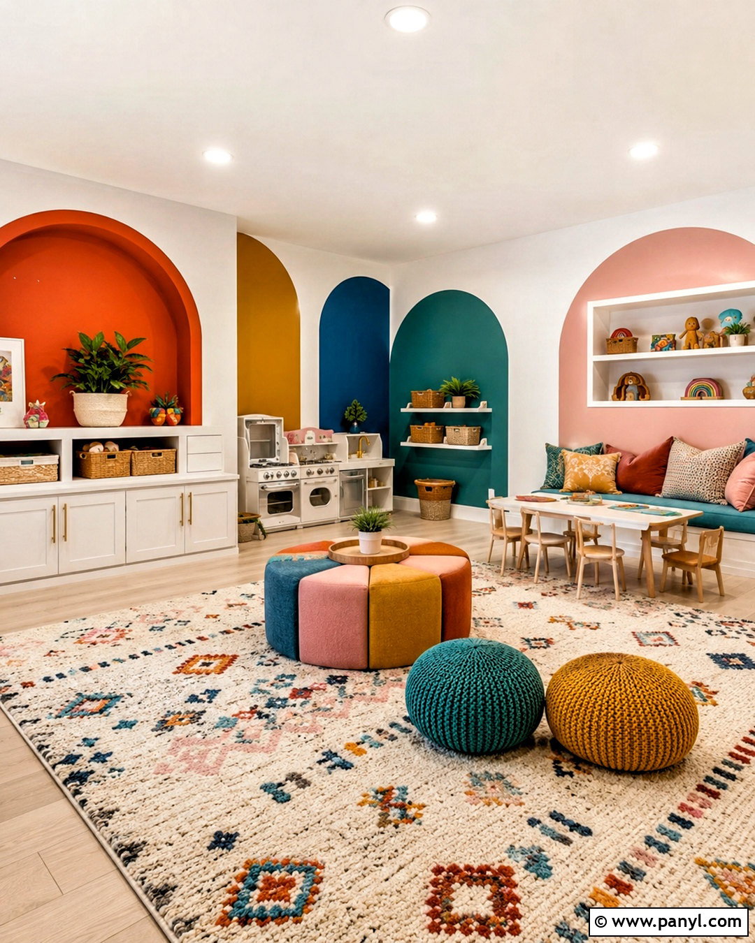 Color Block Rainbow Playroom - 20 playroom color scheme ideas