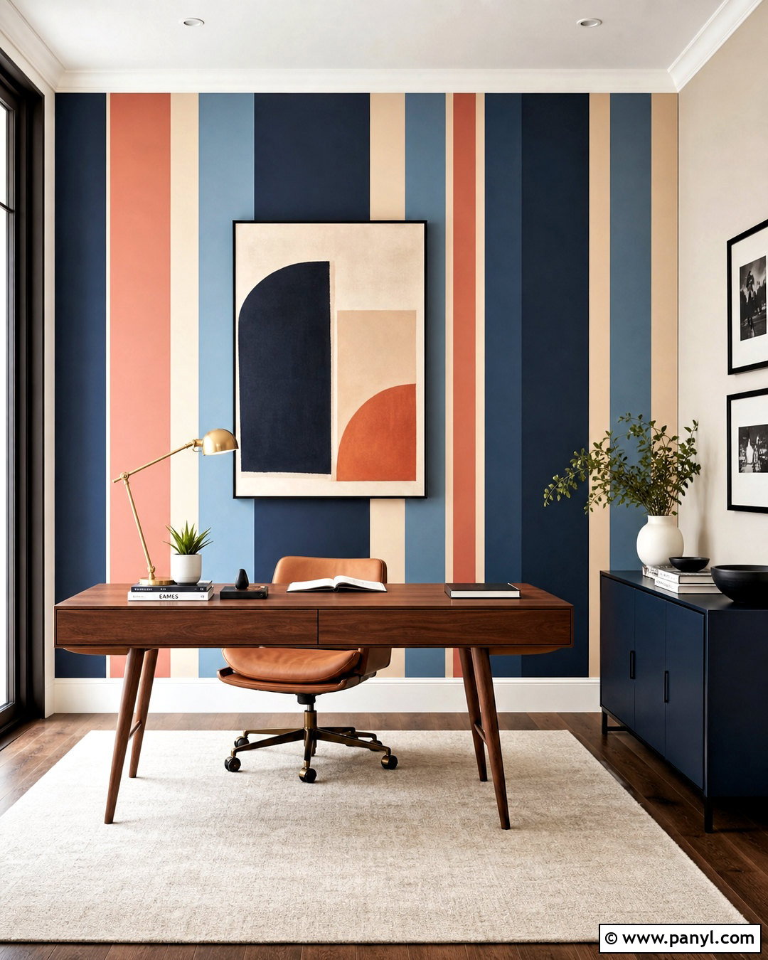 Color Block Striped Wall - 20 diy striped wall ideas