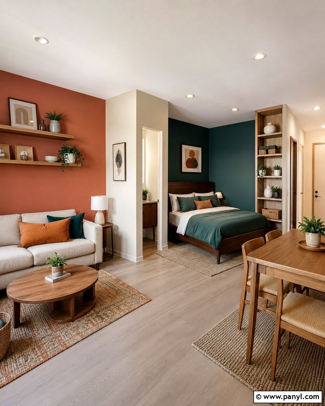 Color Block Studio Apartment Walls - 20 Multi Color Room Walls
