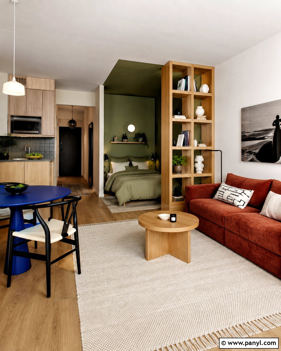 Color Block Studio Apartment - 20 color block interior design ideas