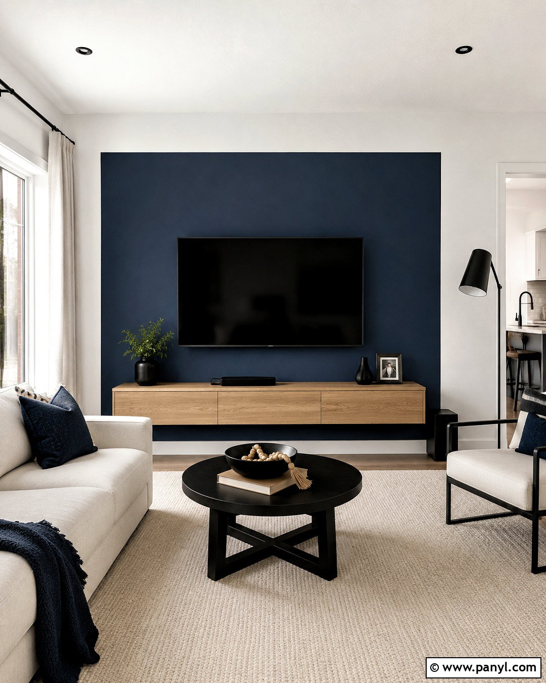 Color Block TV Wall - 35 tv wall color ideas