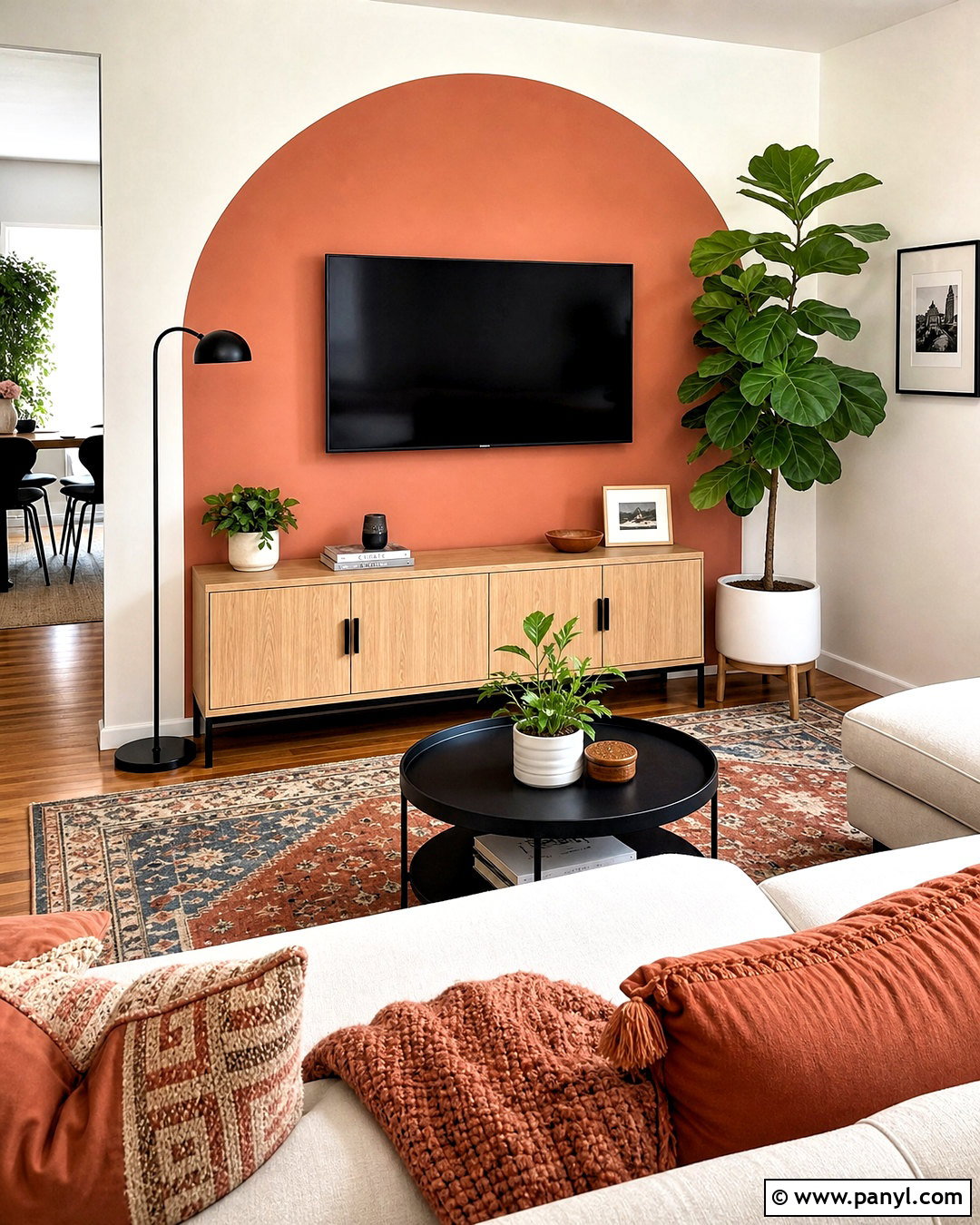 Color Block TV Wall With Budget Decor - 20 small living room tv wall ideas