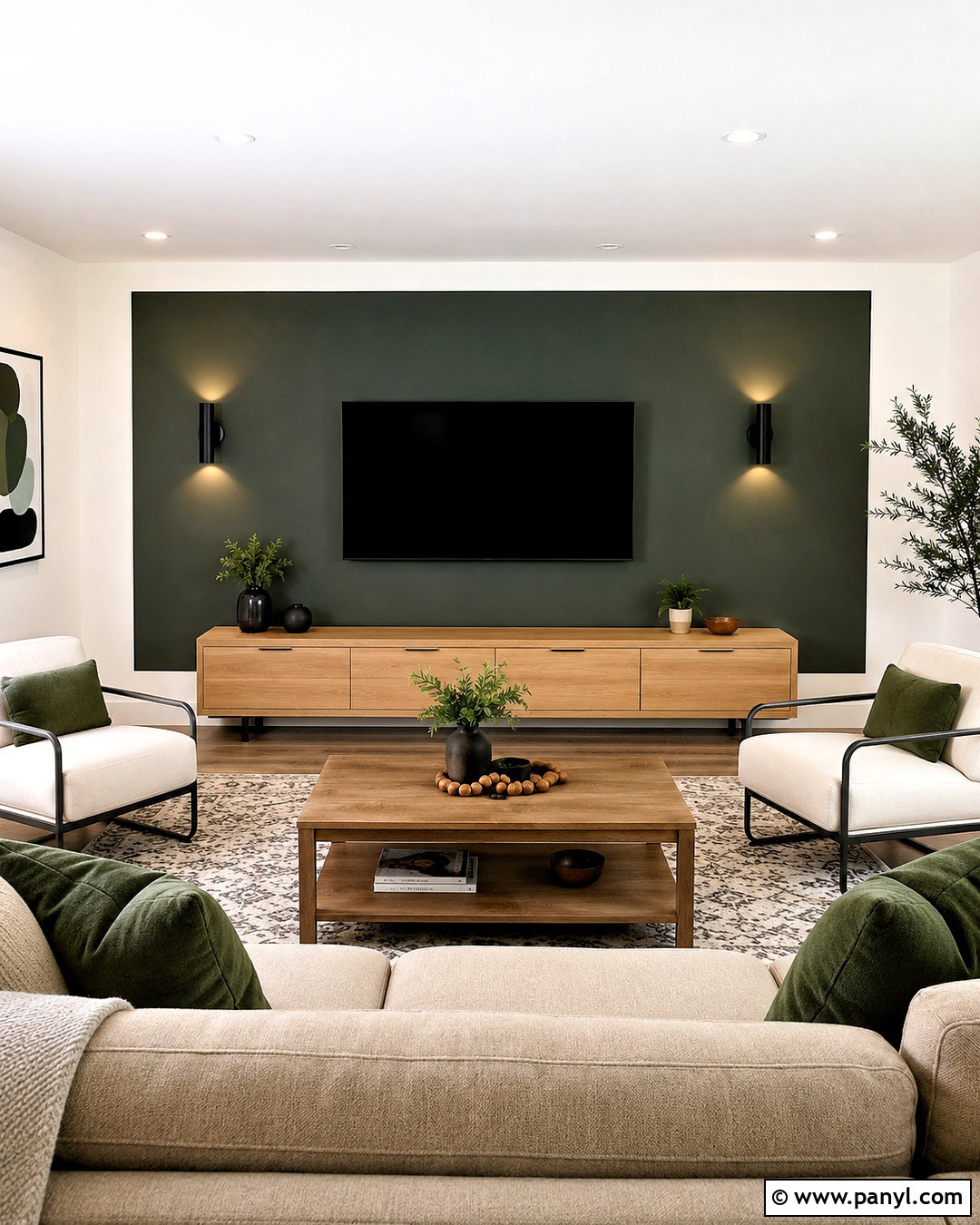 Color Block Television Wall - 20 living room television wall ideas