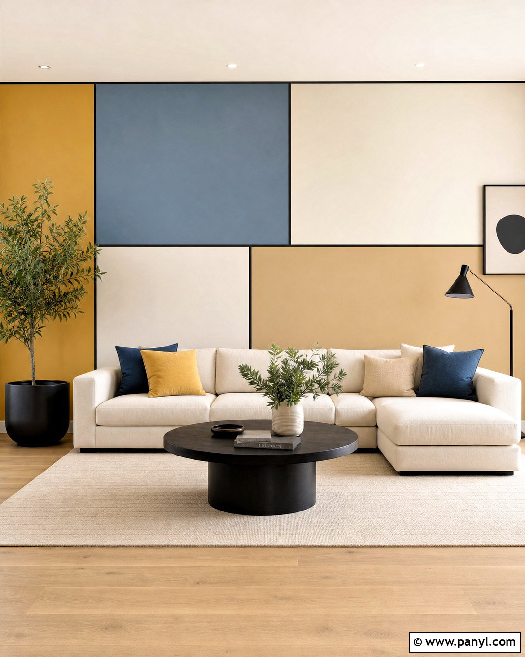 Color Block Wall Line Design - 20 wall line design ideas