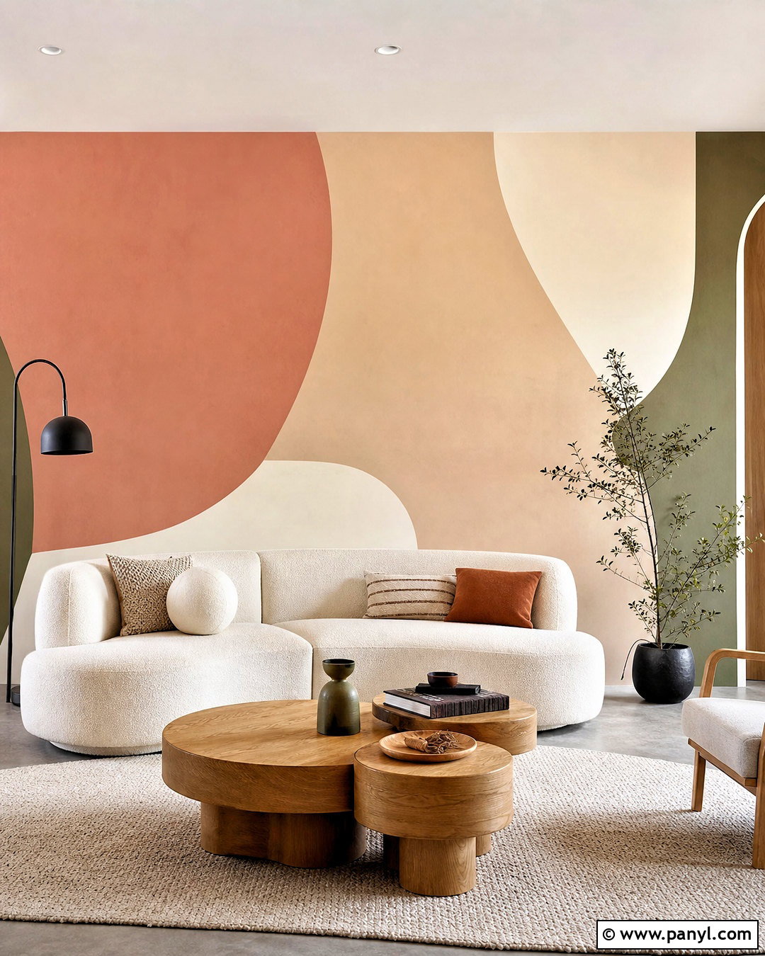 Color Block Wall With Curves - 20 color block wall ideas