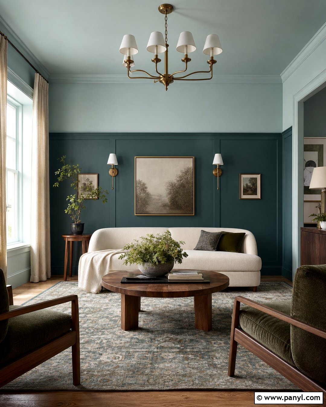 Color Capped Feature Wall - 30 Feature Wall Paint Ideas