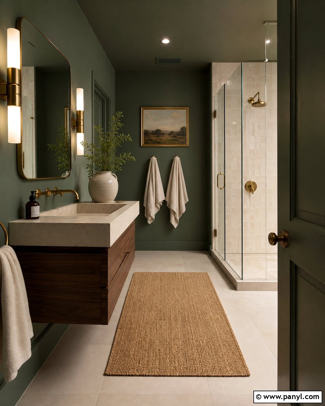 Color Drenched Bathroom Walls - 25 Painted Walls Bathroom Ideas