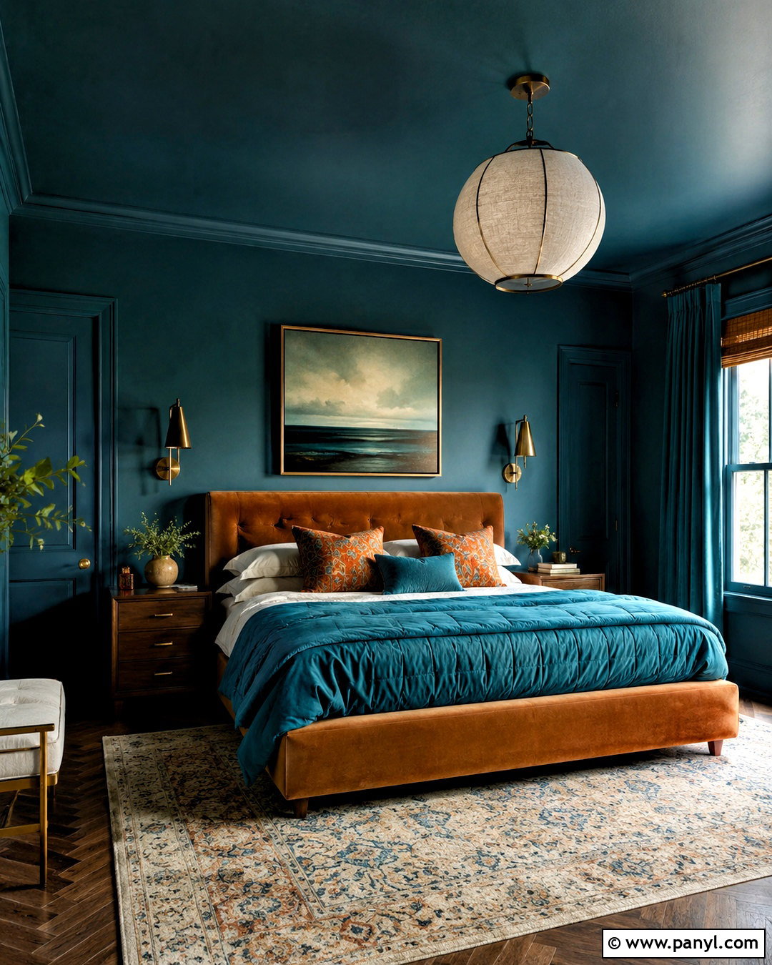 Color Drenched Bedroom - 20 dark and moody bedroom ideas