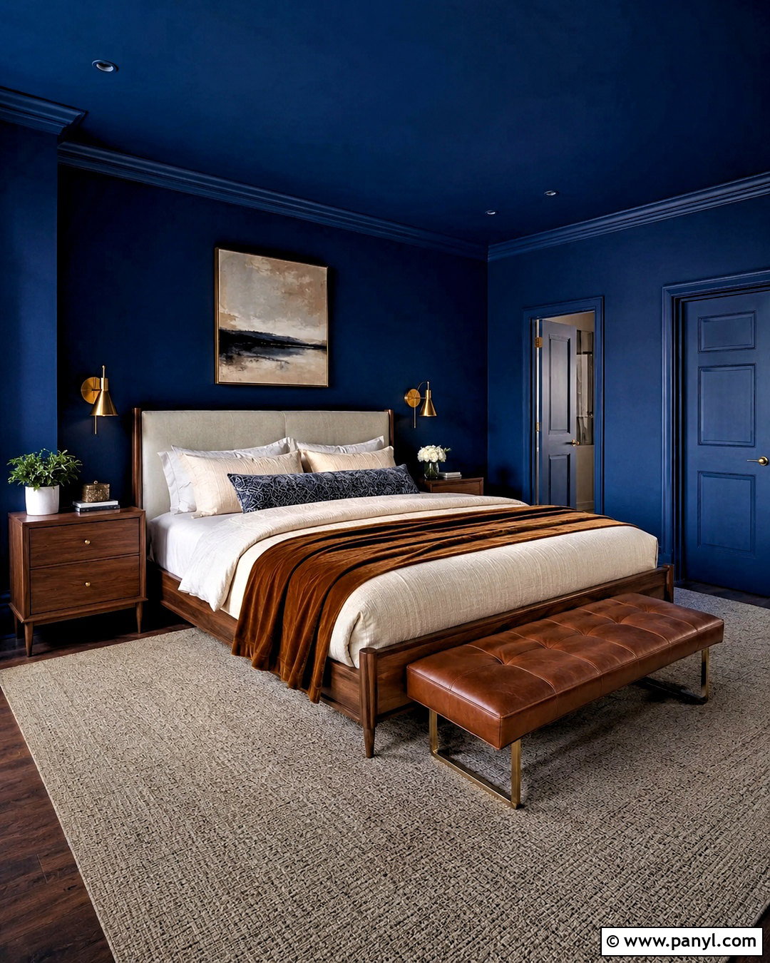 Color Drenched Blue Bedroom - 20 blue wall room ideas bedrooms