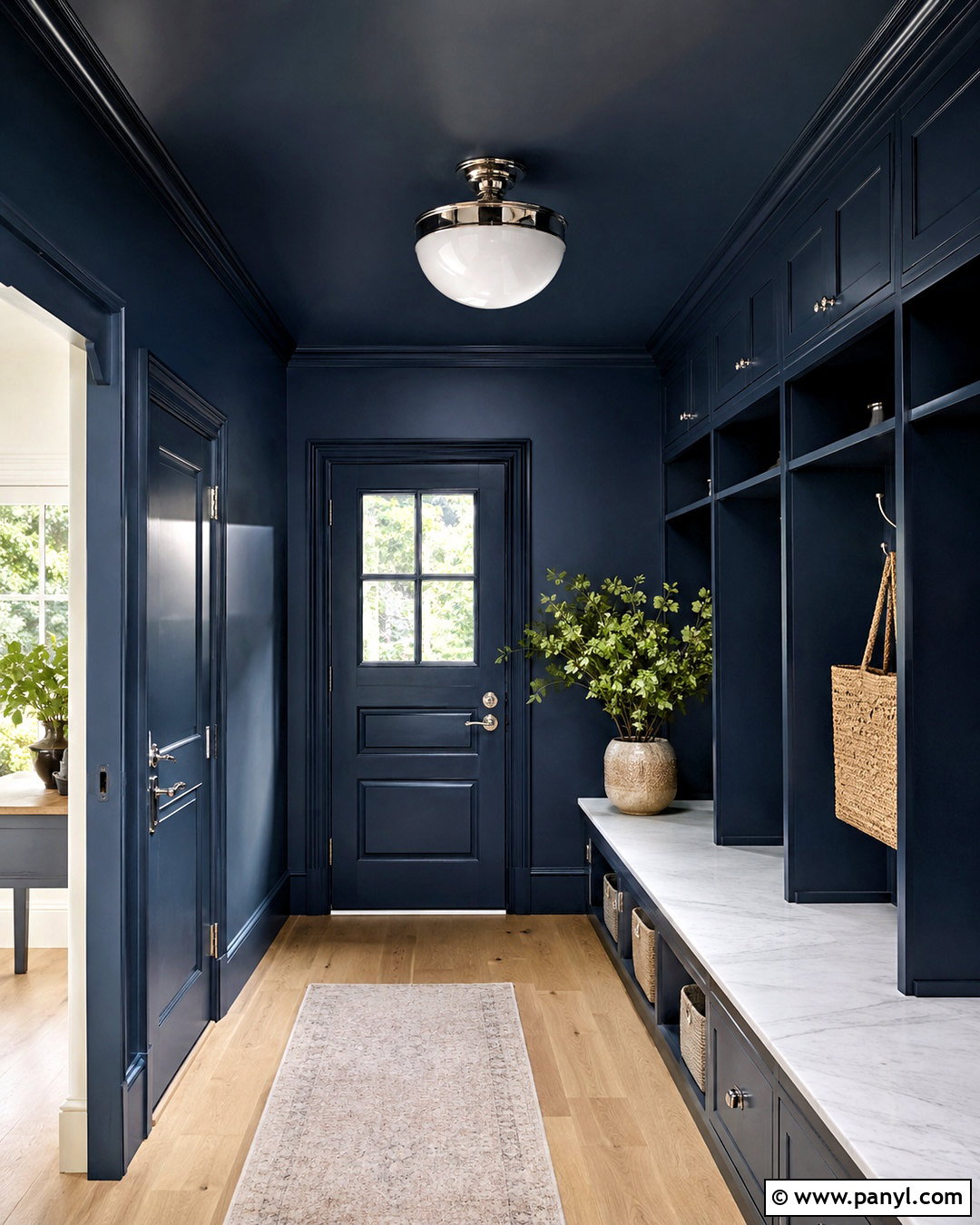 Color Drenched Blue Mudroom - 20 blue mudroom ideas