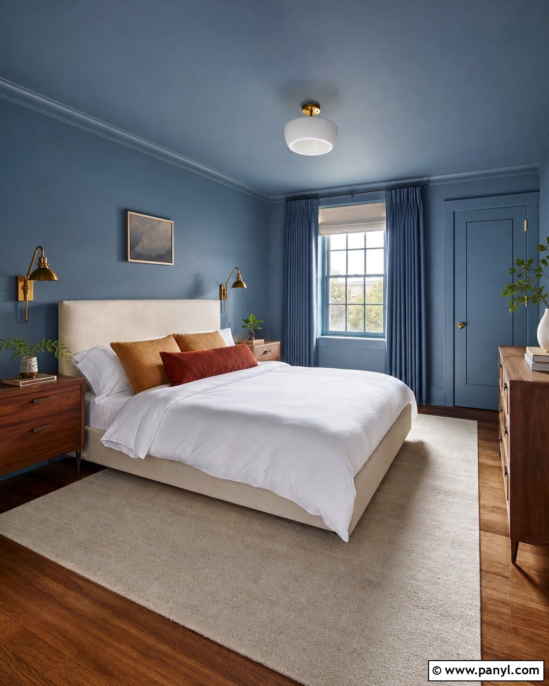 Color-Drenched Blue Wall Color - 50 wall color ideas
