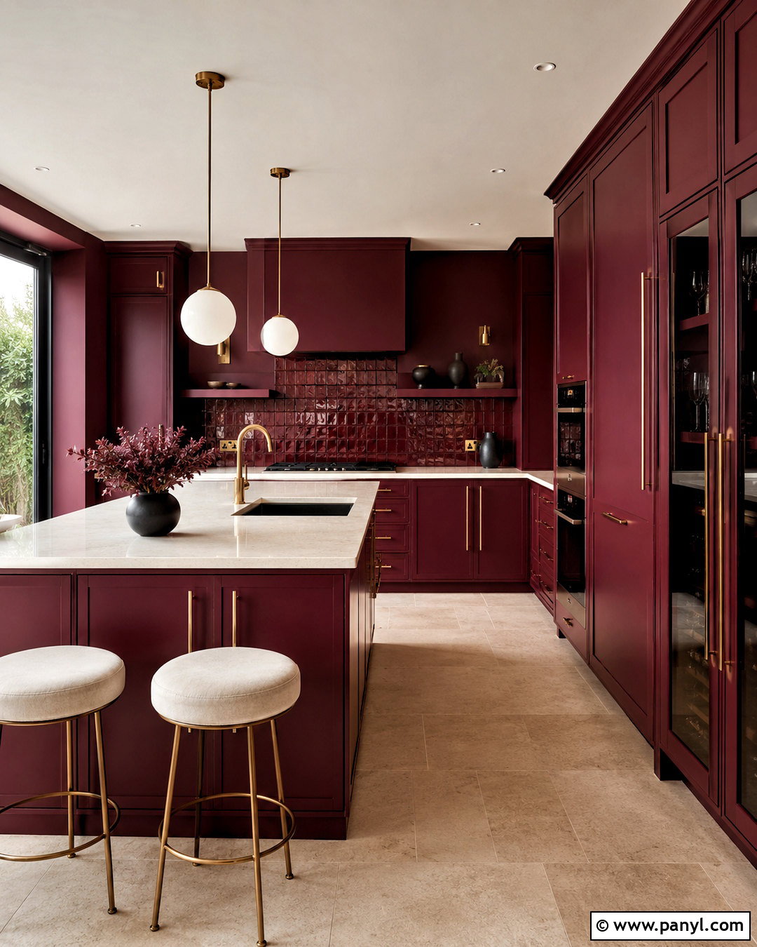 20 Burgundy Kitchen Cabinets for a Rich, Timeless Update