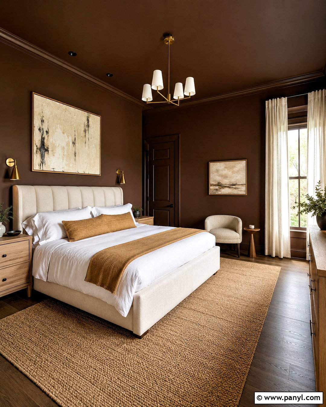 Color Drenched Dark Brown Bedroom - 40 Dark Brown Walls