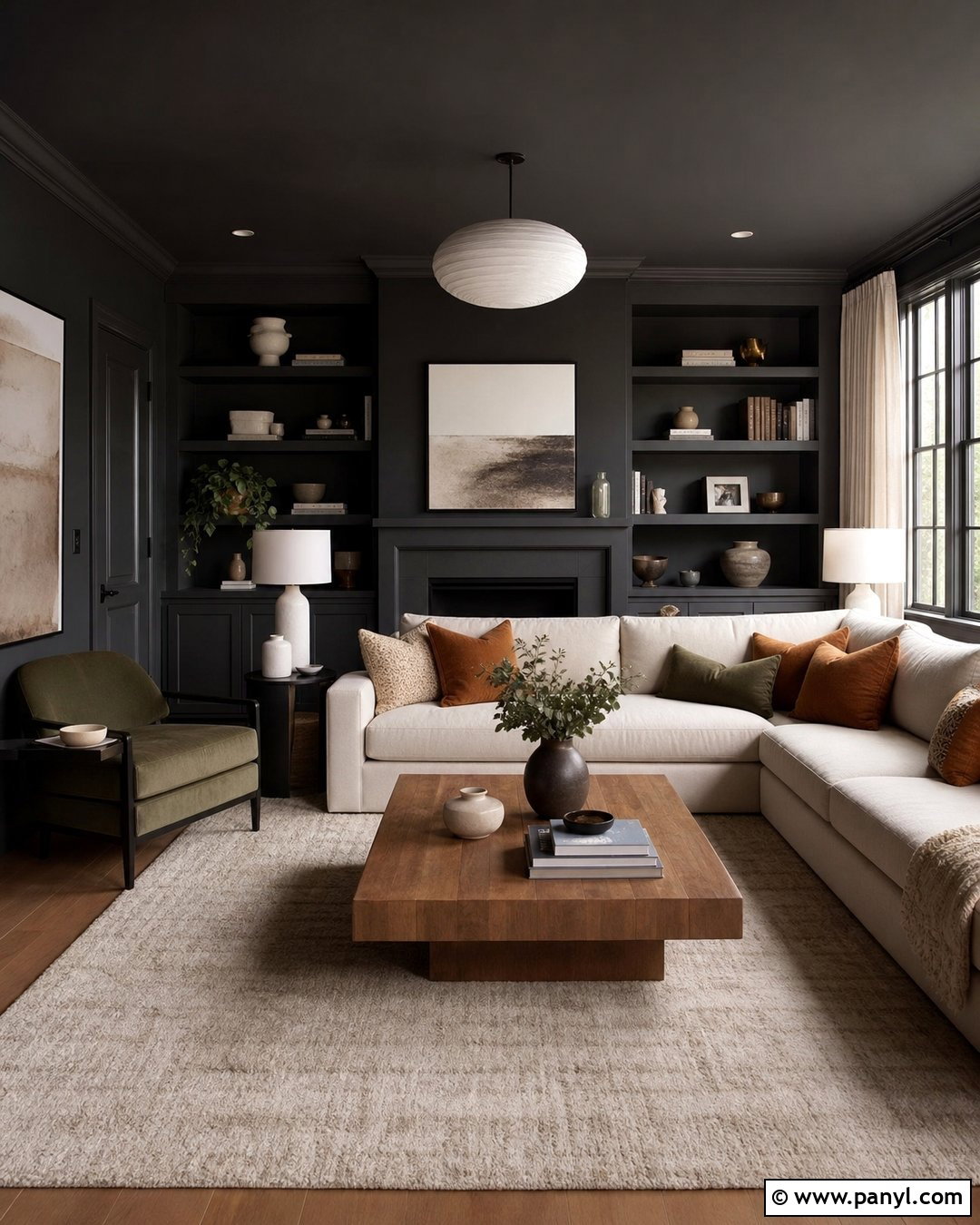 Color Drenched Dark Grey Living Room Walls - 30 Dark Grey Living Room Walls