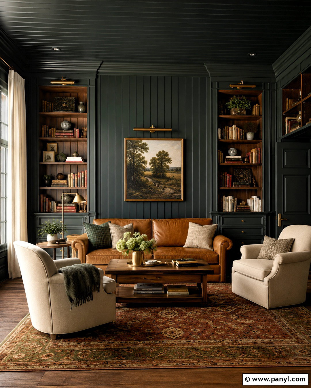 Color Drenched Dark Shiplap Room - 20 dark shiplap wall ideas