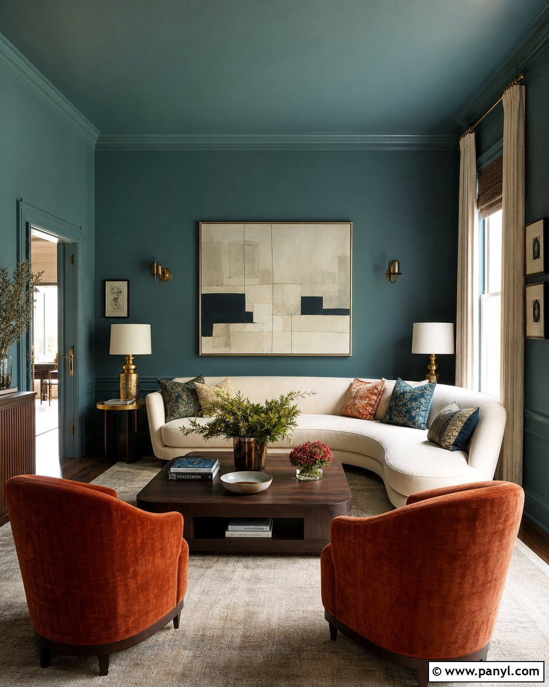 Color Drenched Drawing Room Wall Colour - 30 drawing room wall colour ideas