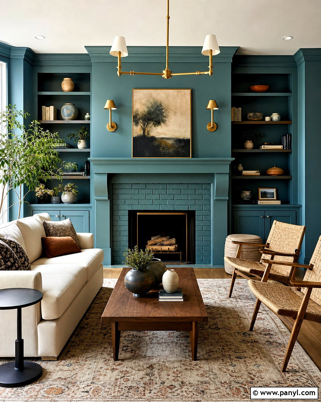 Color Drenched Fireplace - 20 fireplace painting ideas