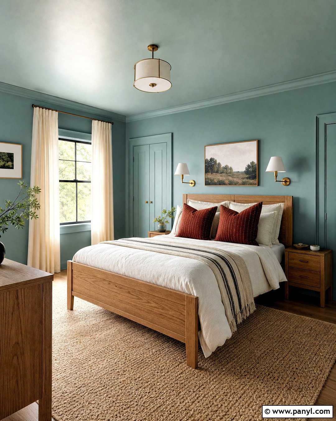 Color-Drenched Guest Room Wall Colors - 20 inside painting ideas wall colors
