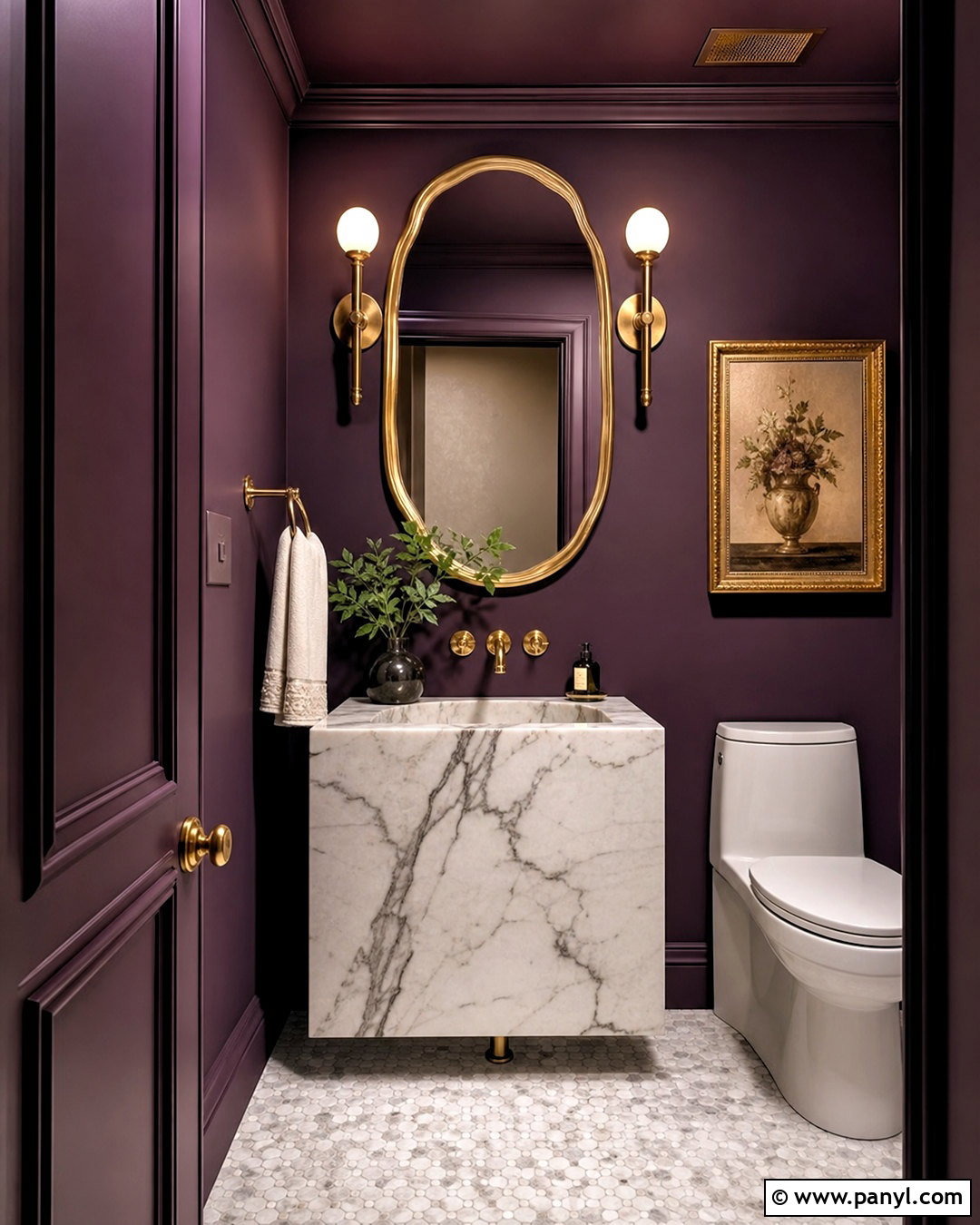 Color Drenched Half Bathroom - 20 half bathroom paint ideas