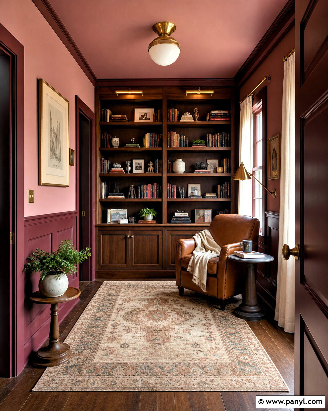 Color Drenched Half Wall - 20 half wall accent ideas