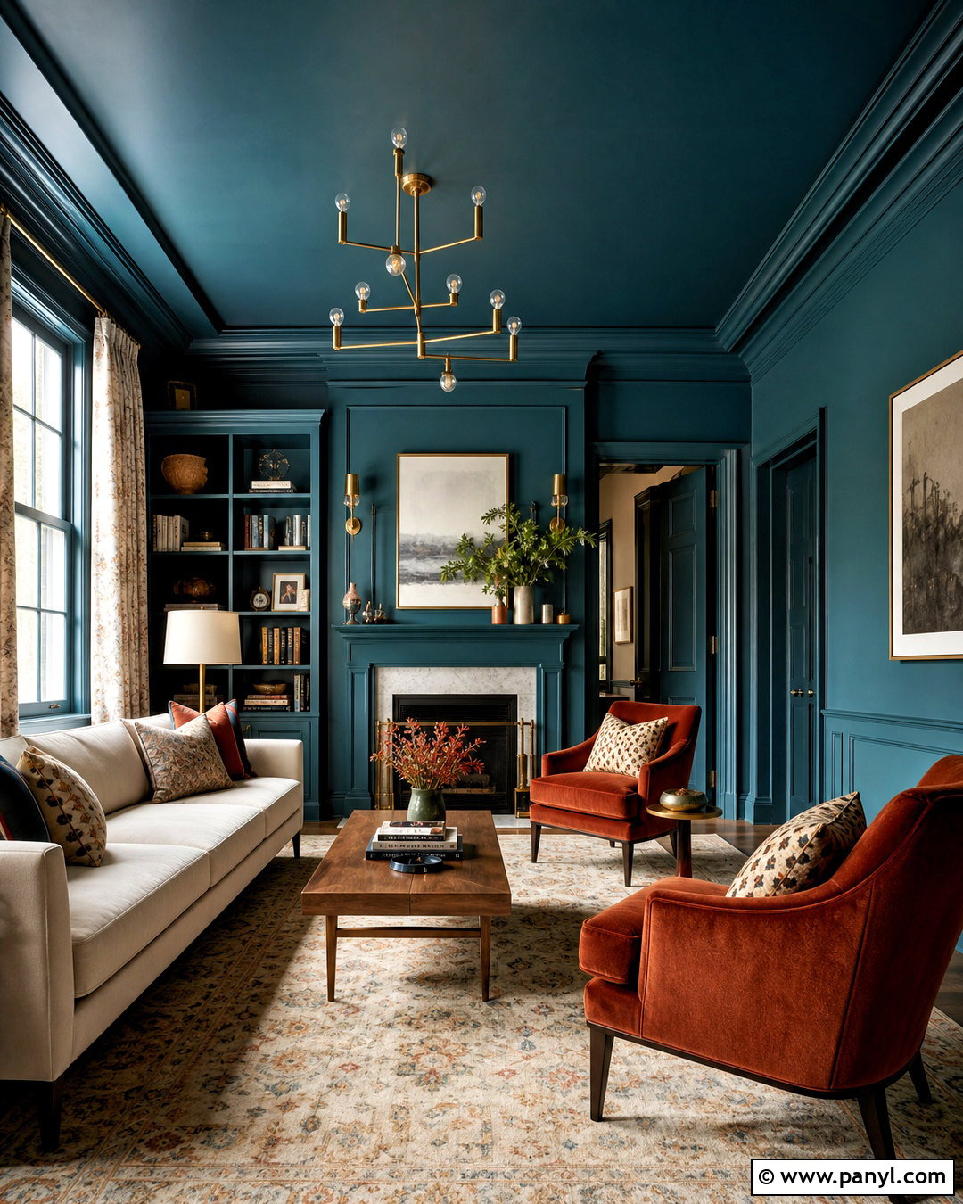 Color-Drenched Interior Trim - 20 interior trim ideas