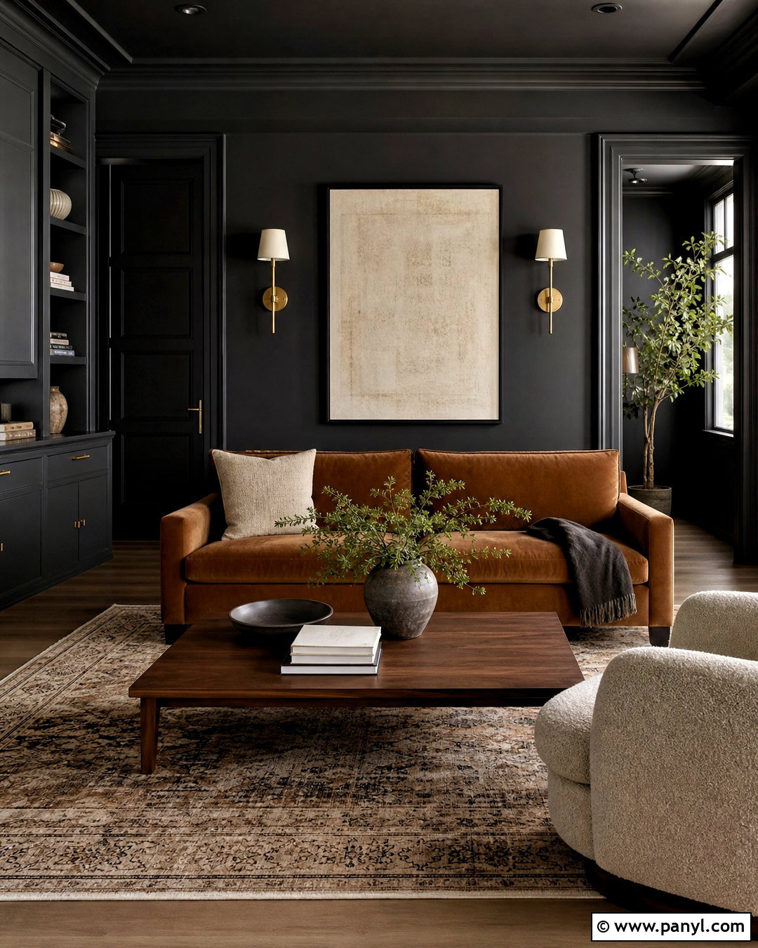 Color Drenched Iron Ore Living Room - 20 iron ore living room ideas