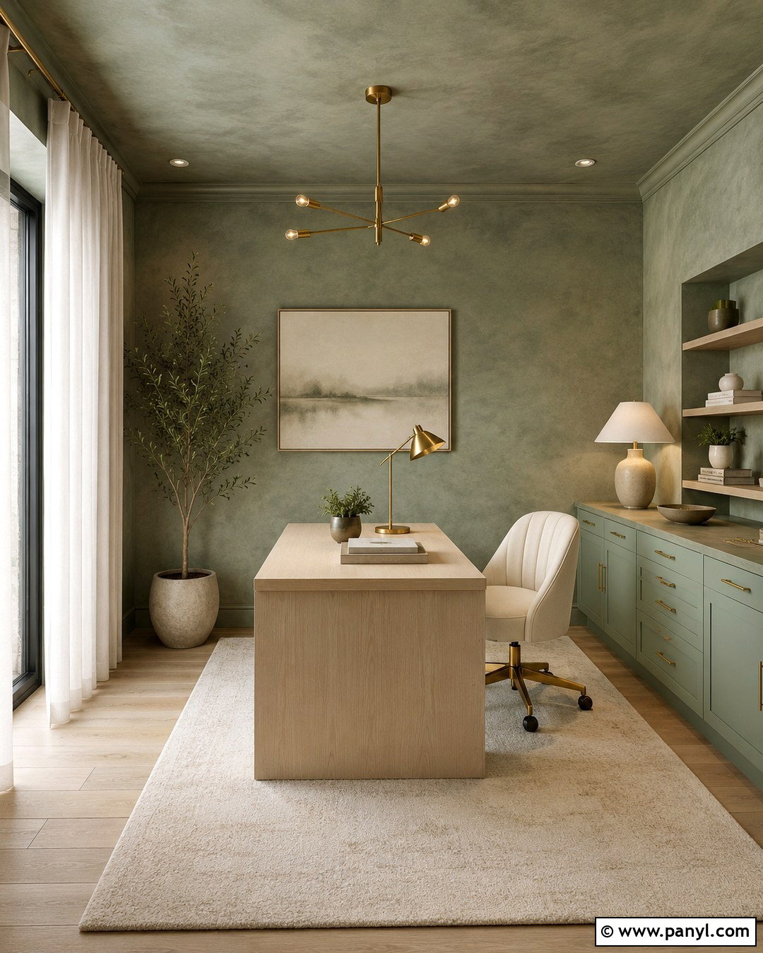 Color Drenched Lime Wash Office Walls - 20 Lime Wash Office Walls