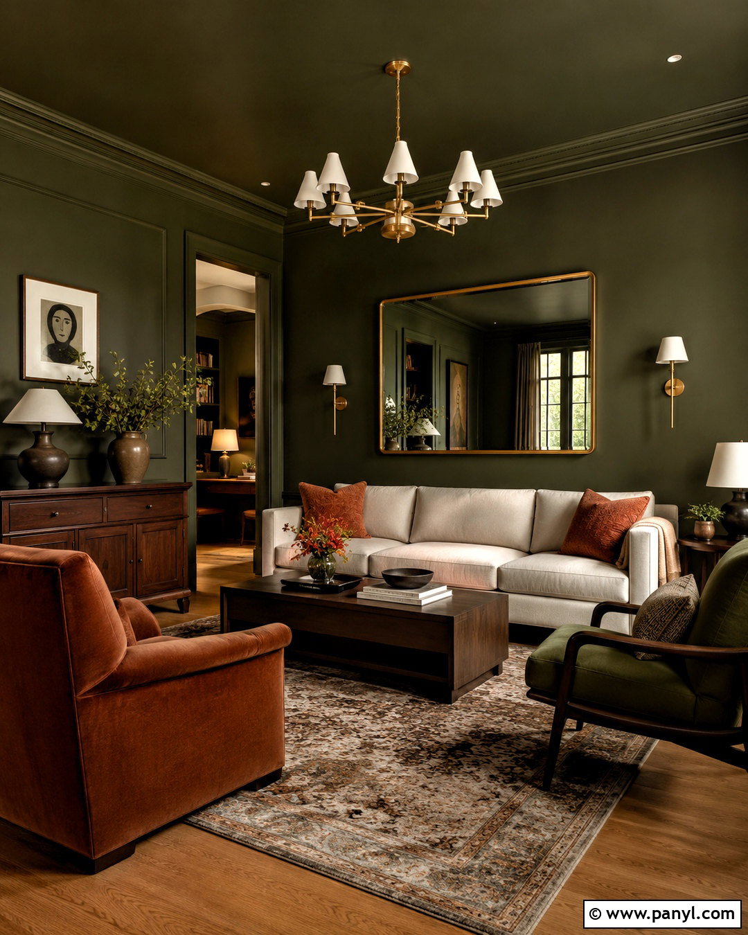 Color Drenched Living Room Wall - 20 latest wall designs for living room ideas