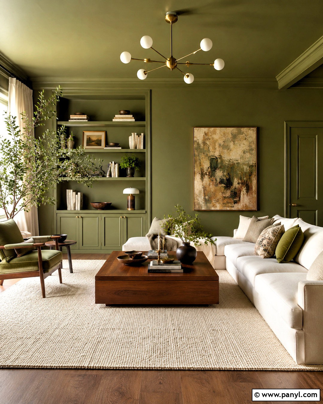 Color Drenched Living Room Walls - 20 painting ideas for home walls