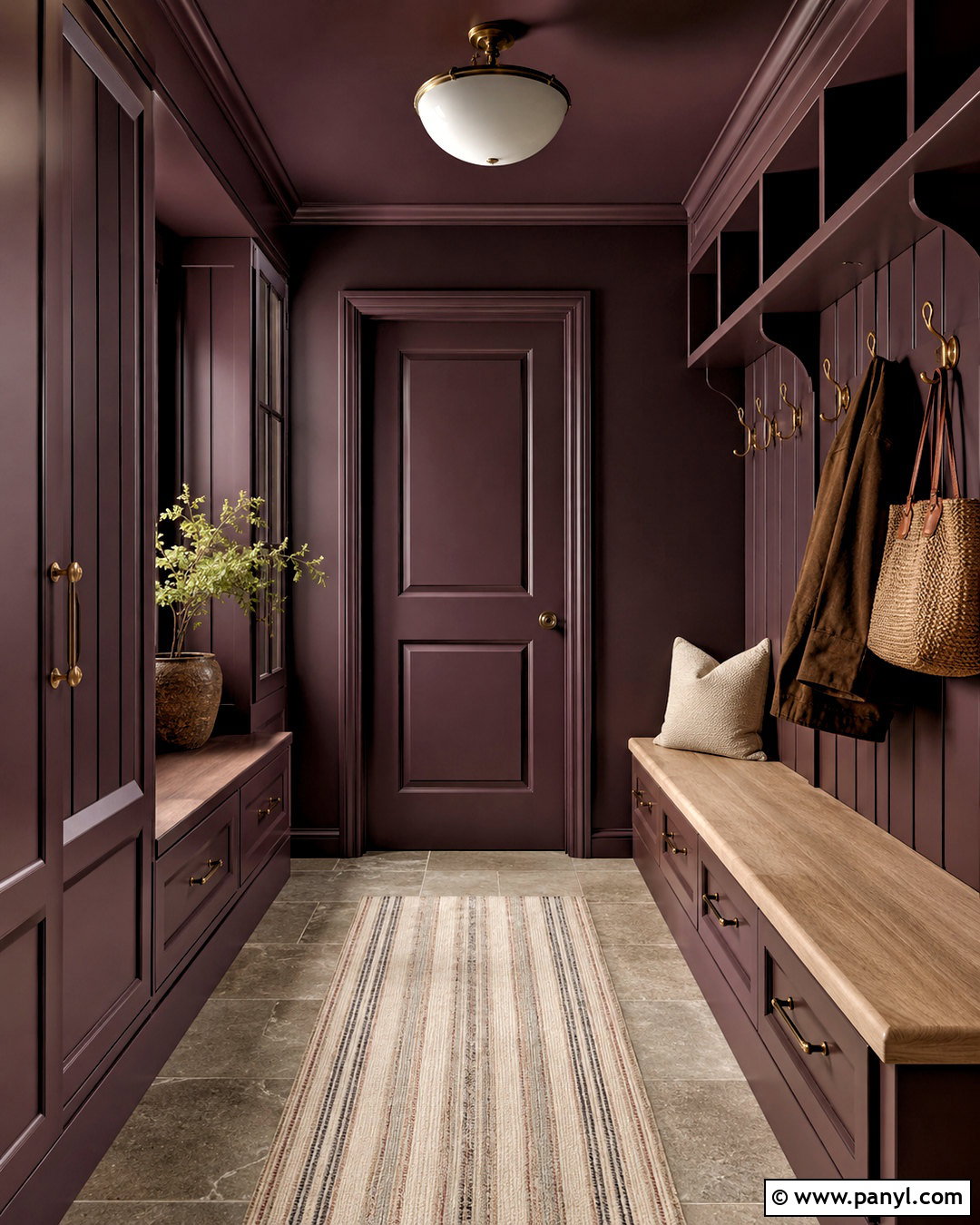 Color Drenched Moody Mudroom - 20 moody mudroom ideas