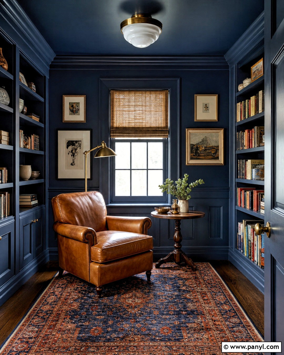 Color-Drenched Navy Small Room Paint - 20 small room paint ideas