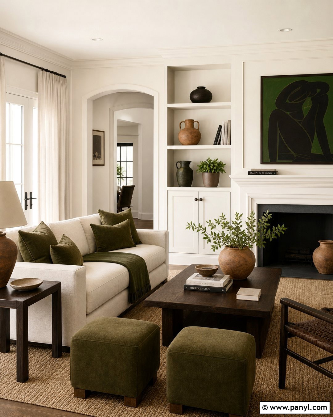 Color Drenched Off White Living Room - 35 off white wall color ideas