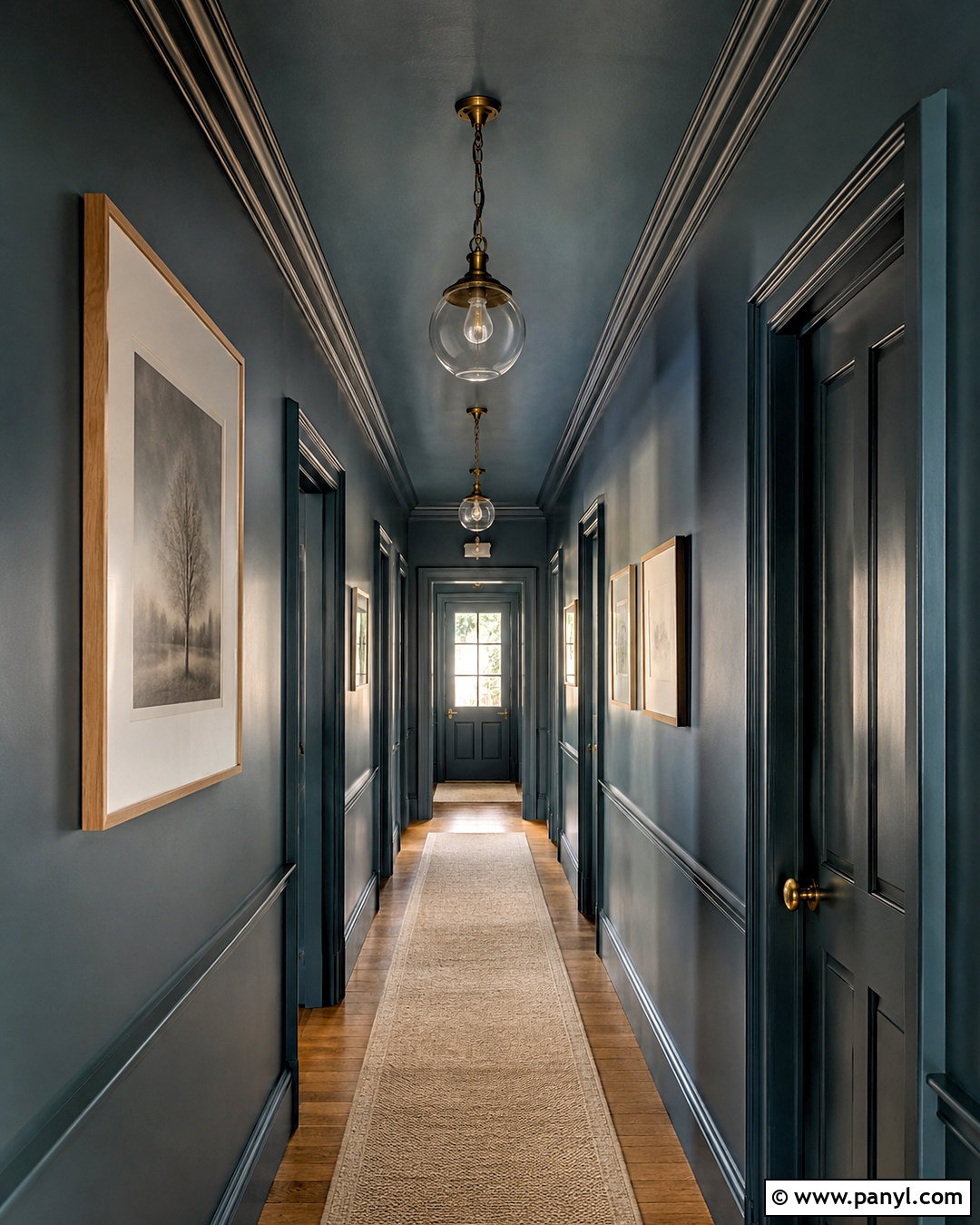 Color-Drenched Painted Hallway Ceiling - 20 painted ceiling hallway ideas