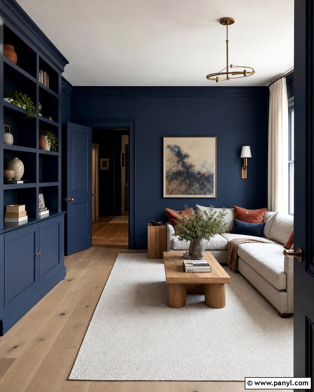Color-Drenched Painted Skirting Boards In Deep Blue - 30 painted skirting boards colour ideas