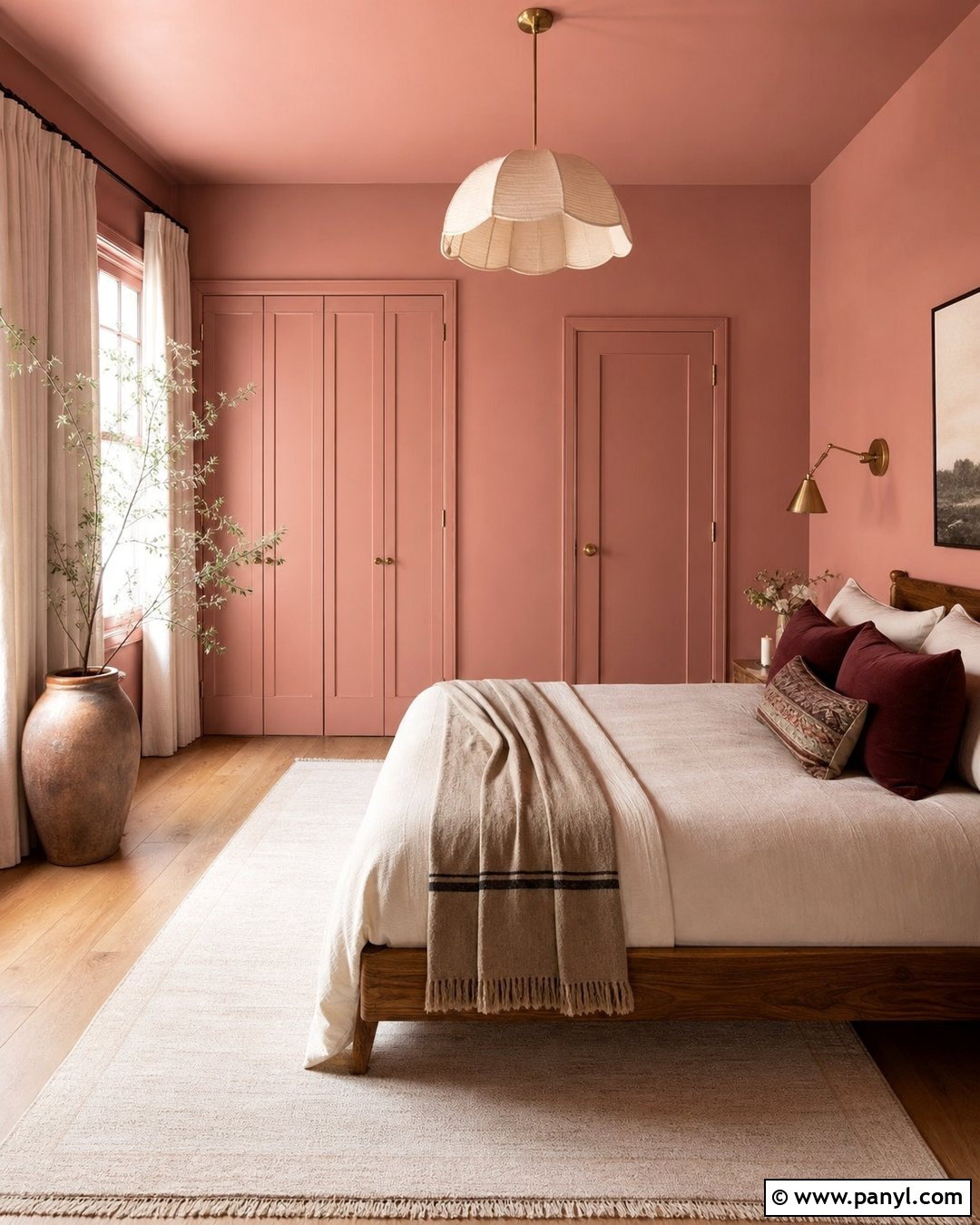 Color-Drenched Painted Skirting Boards In Warm Pink - 30 painted skirting boards colour ideas