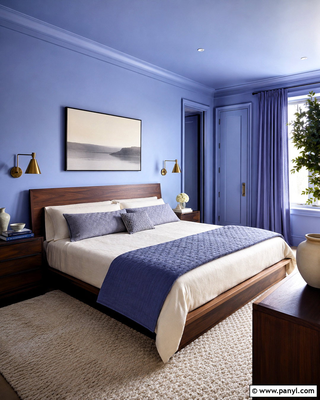 Color-Drenched Periwinkle Bedroom - 20 periwinkle bedroom ideas