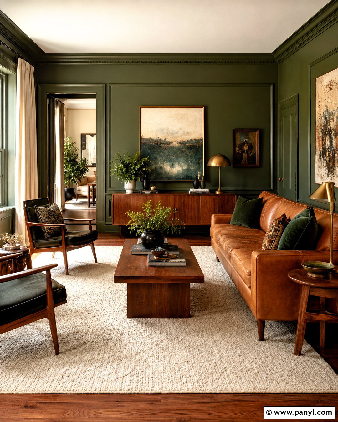 Color Drenched Picture Frame Trim - 20 living room trim ideas