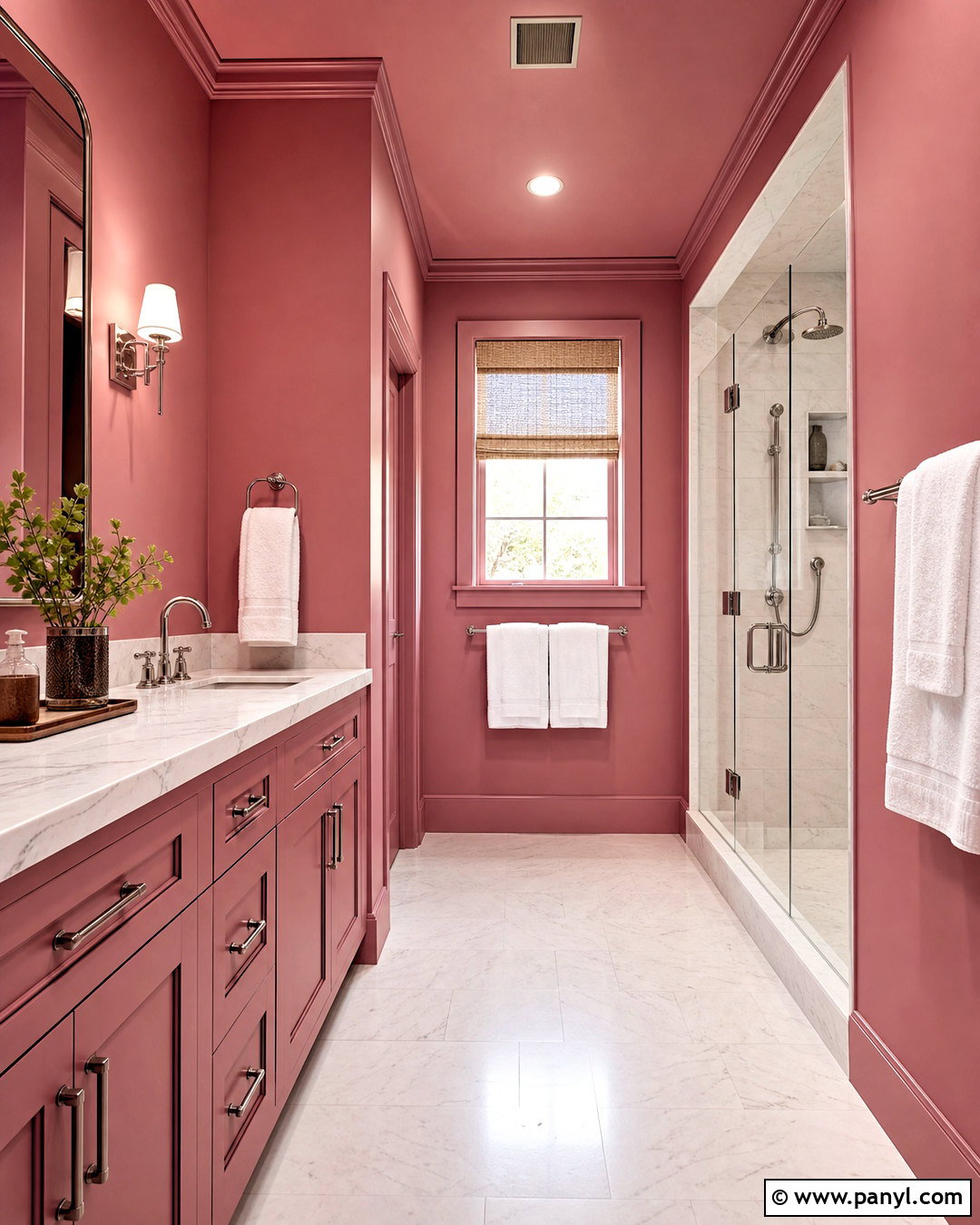 Color Drenched Pink Bathroom - 20 pink bathroom paint ideas