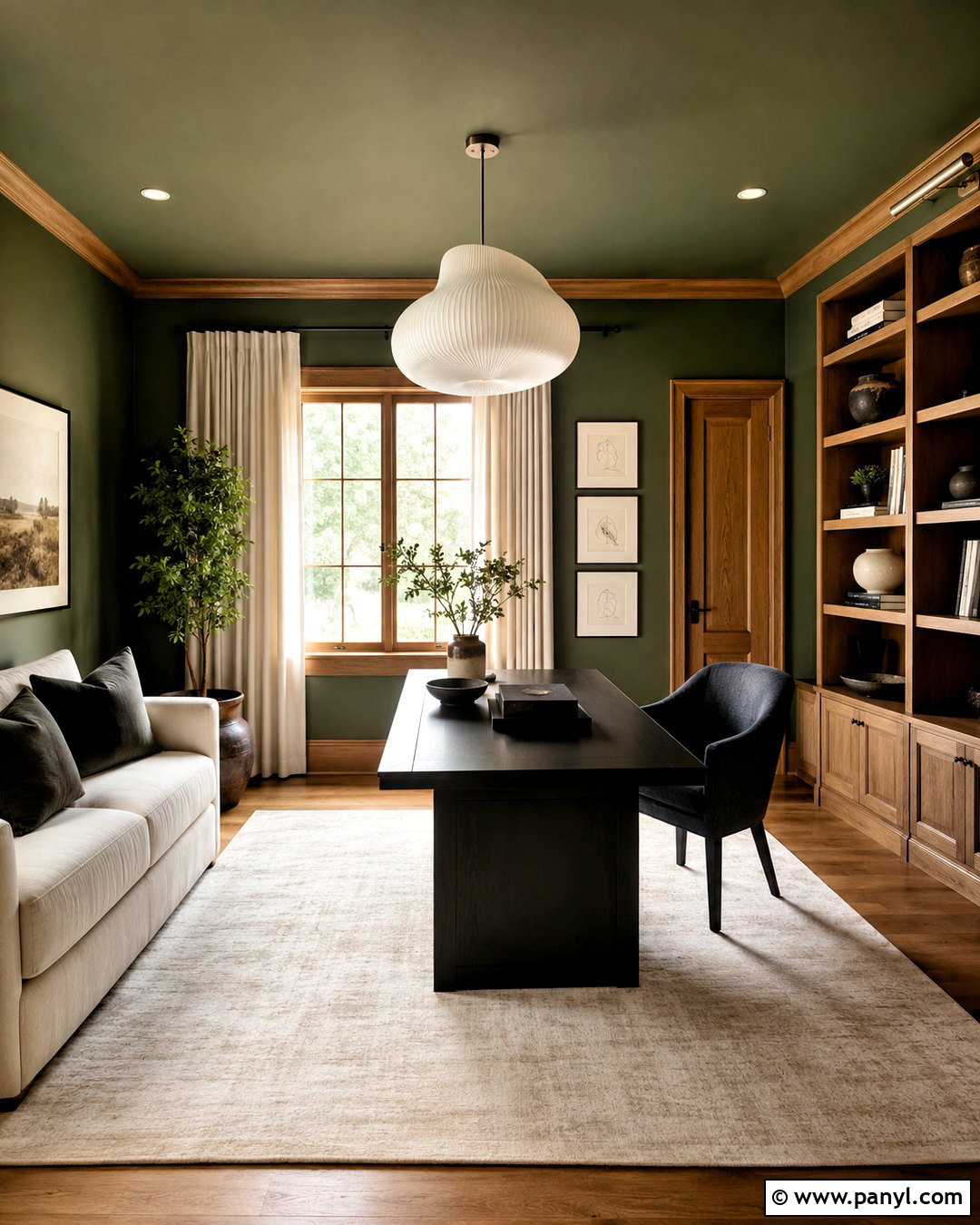 Color Drenched Room With Oak Trim - 20 oak trim updating ideas