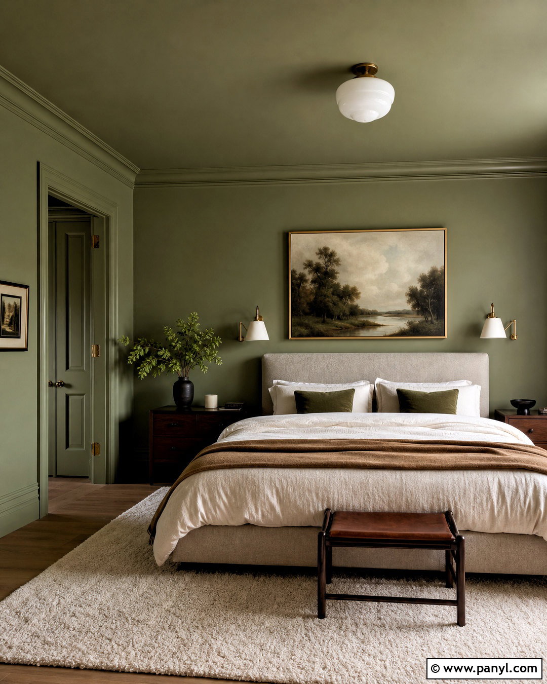 Color-Drenched Sage Green Bedroom Walls - 20 sage green bedroom walls