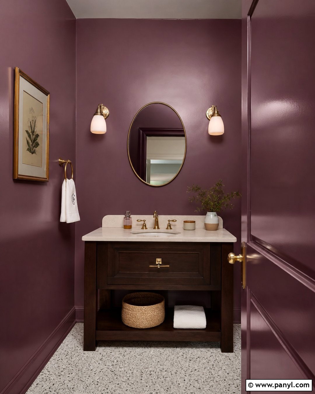 Color Drenched Semi Gloss Powder Room - 30 Semi Gloss Paint On Walls