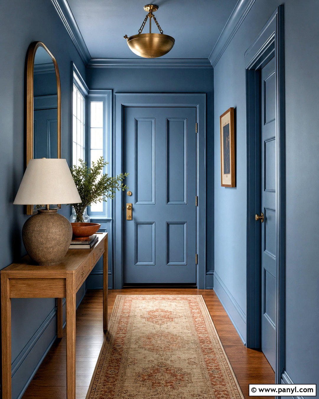 Color Drenched Soft Blue Entryway - 20 entryway wall color ideas