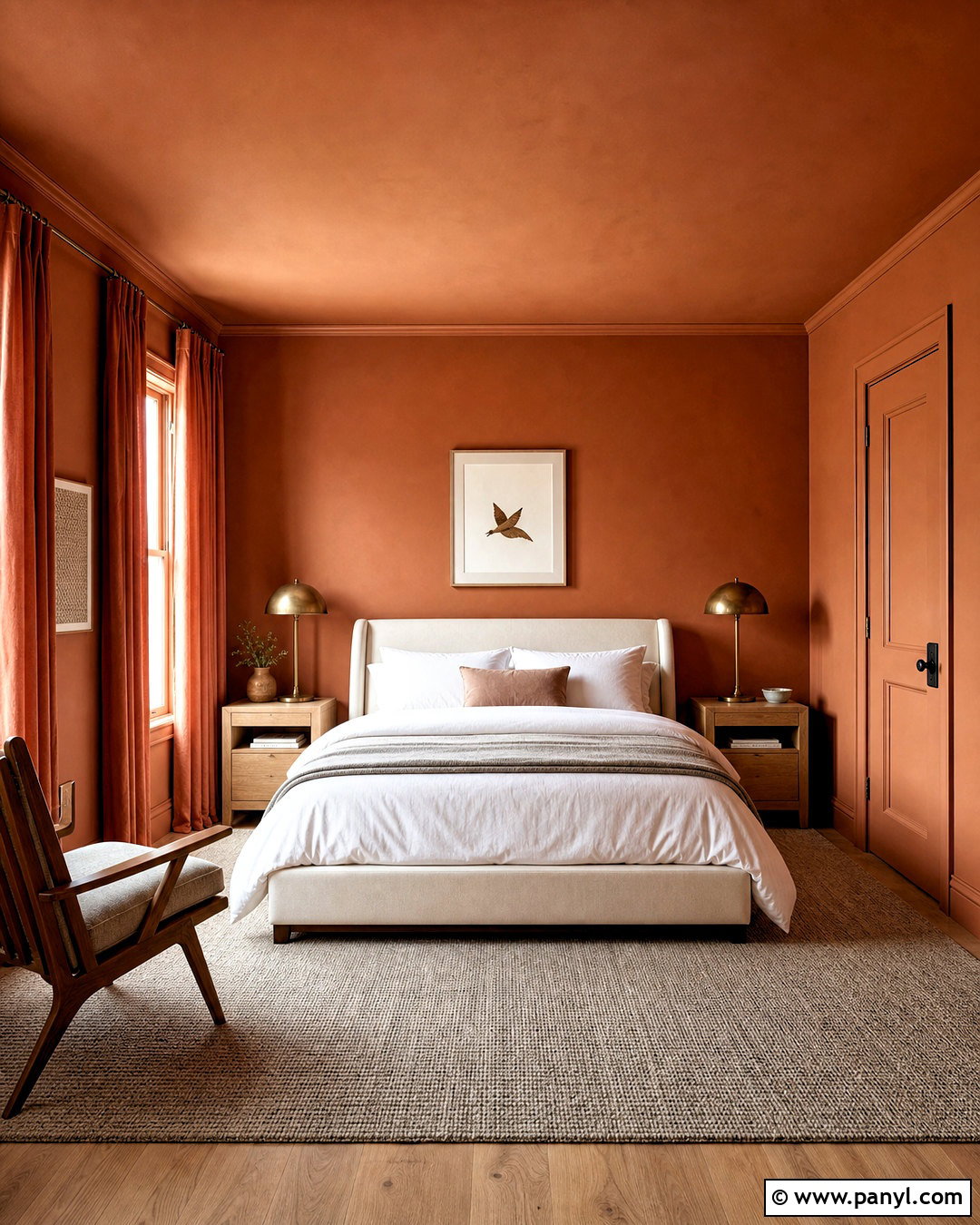 Color-Drenched Terracotta Bedroom - 20 terracotta bedroom ideas