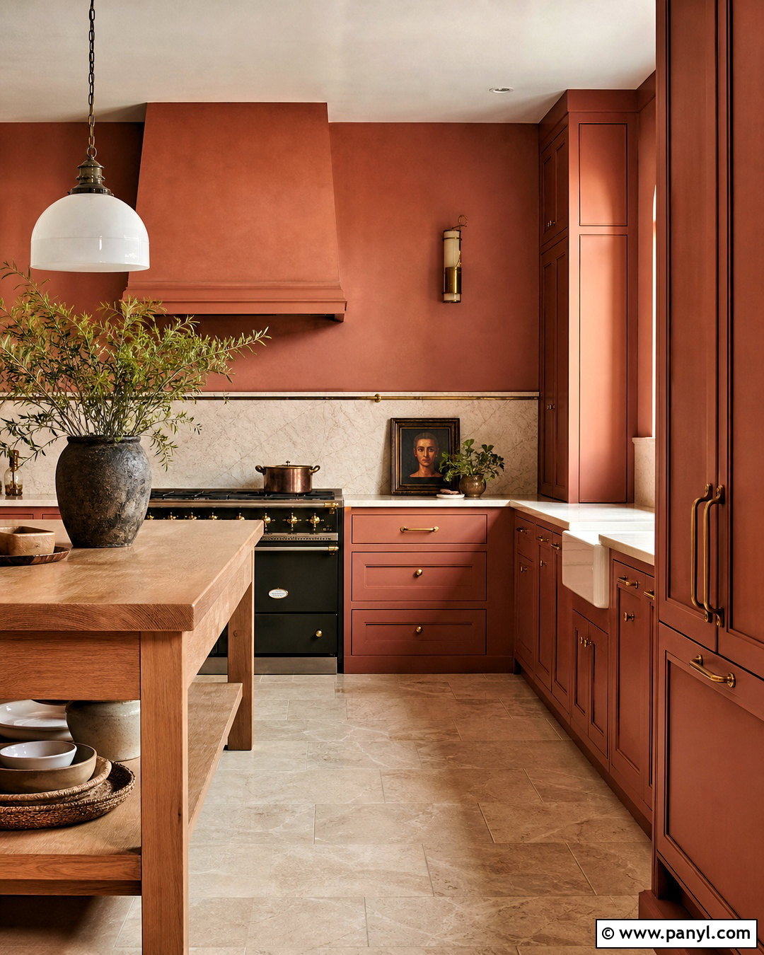 Color-Drenched Terracotta Kitchen Cabinets - 20 terracotta kitchen cabinets