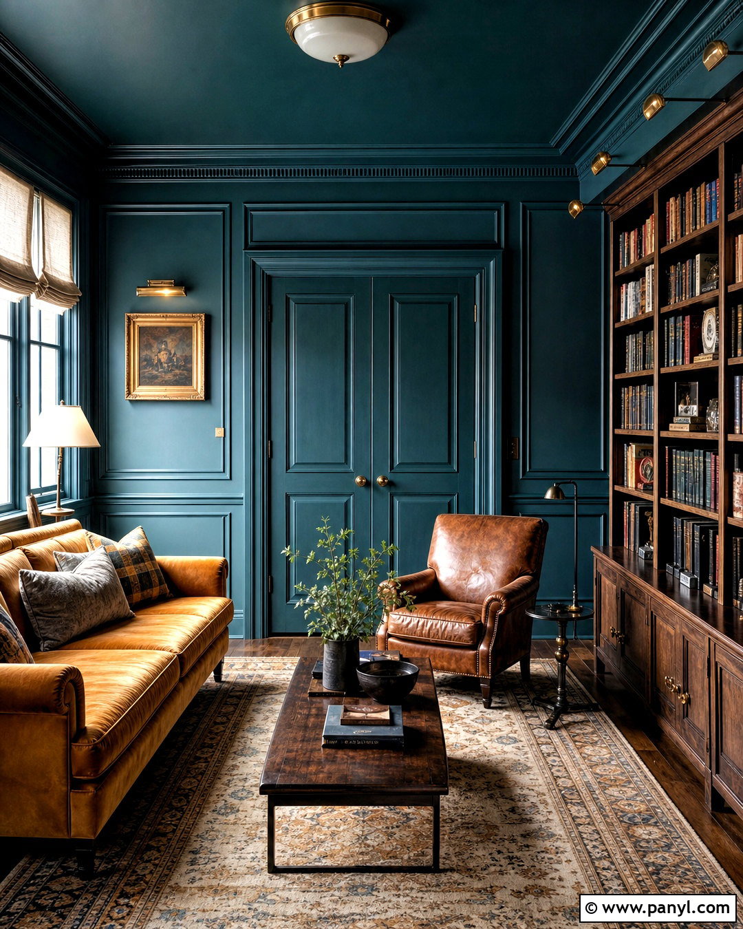 Color Drenched Wall Moulding - 20 wall moulding ideas