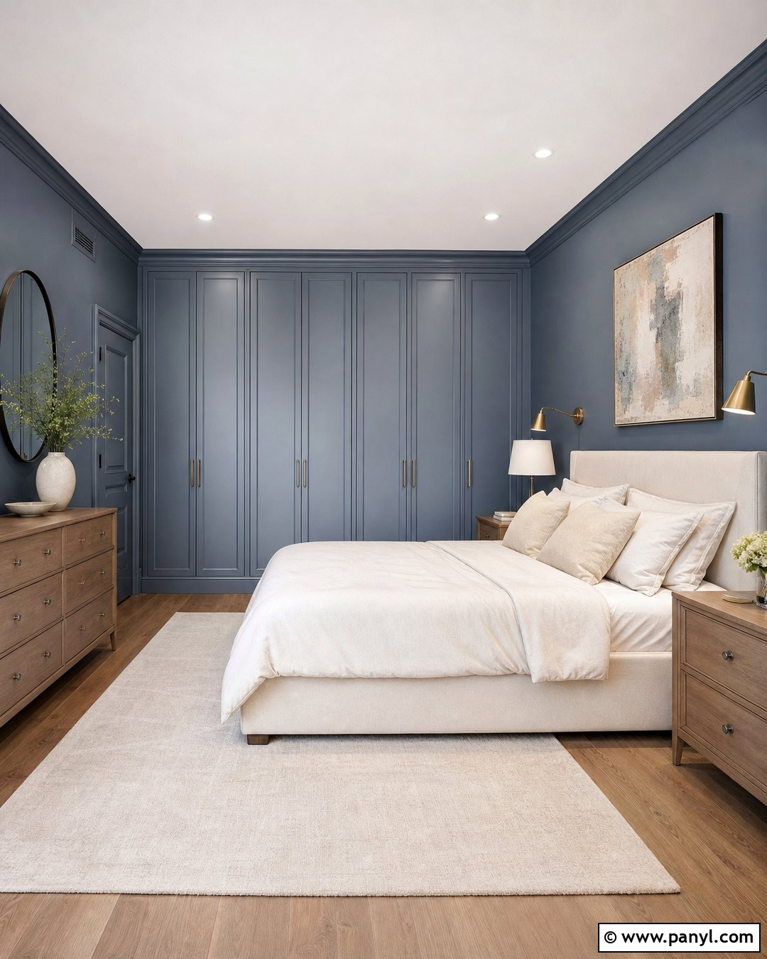 Color Drenched Wardrobe And Walls - 25 Wardrobe And Wall Color Combination Ideas