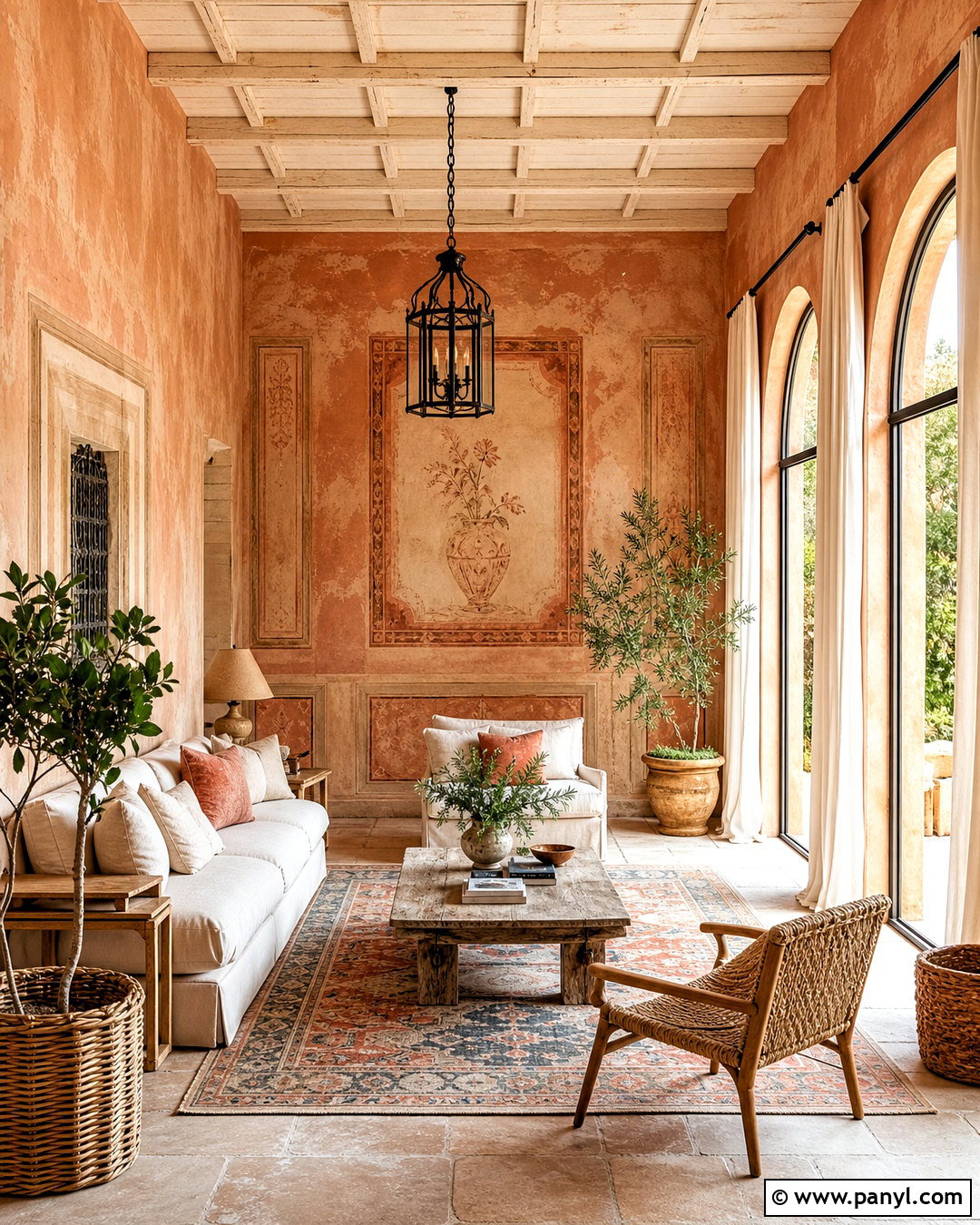 Color-Washed Terracotta Walls - 20 traditional wall painting ideas