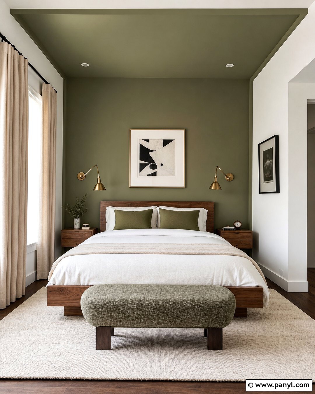 Color Wrapped Bedroom Accent Wall - 20 Accent Wall Small Apartment Ideas
